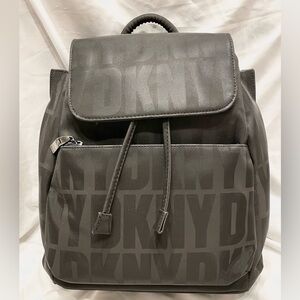 NWT Vintage DKNY Vintage Black Monogram Printed Monochrome Medium Backpack